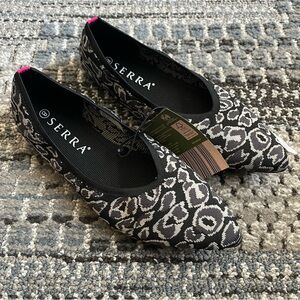 Serra Black & White Patterned Pointed-Toe Slip-On Flats